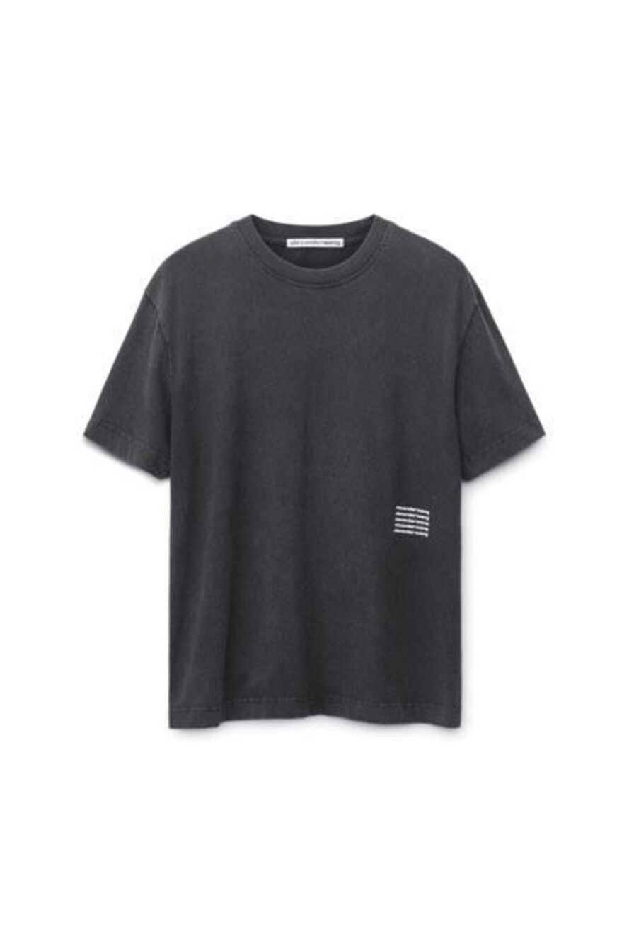 Alexander Wang $195 Unisex Acid Wash High Twist Jersey short sleeve Tee shirt L